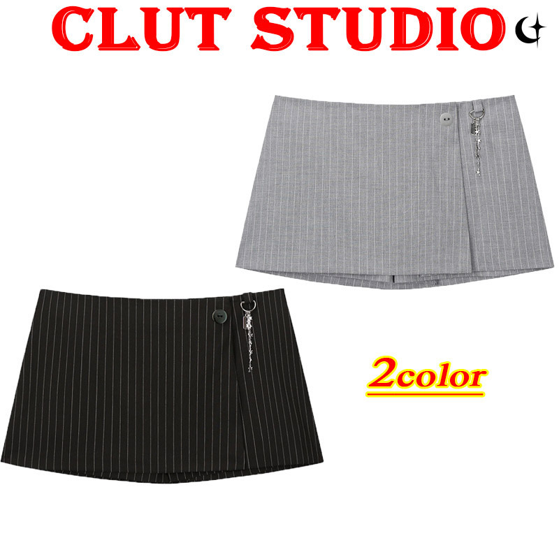 ●CLUT STUDIO● Pinstripe スカートパンツ (2色)