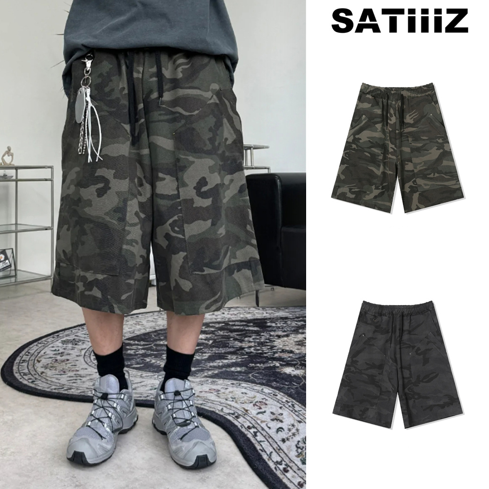 【SATIIIZ】Epun Camo Cargo Bermuda Pants