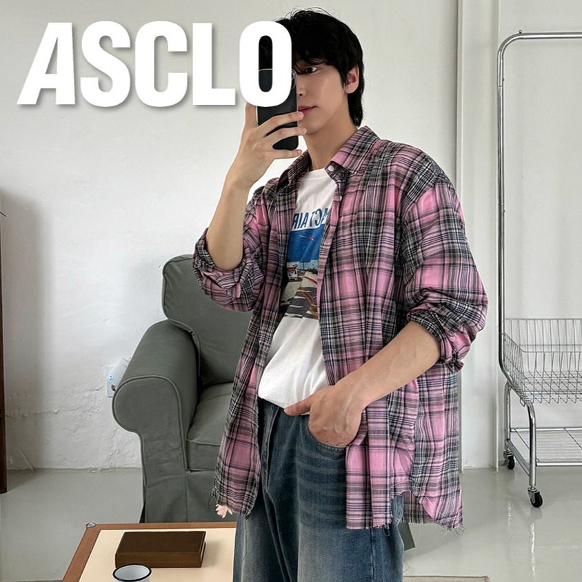 シャツ ASCLO Retro Cut Check Shirt (2color)