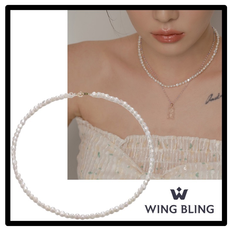 ジョイ★関税込★ＷING BLING★14K パール チョーカーネックレス