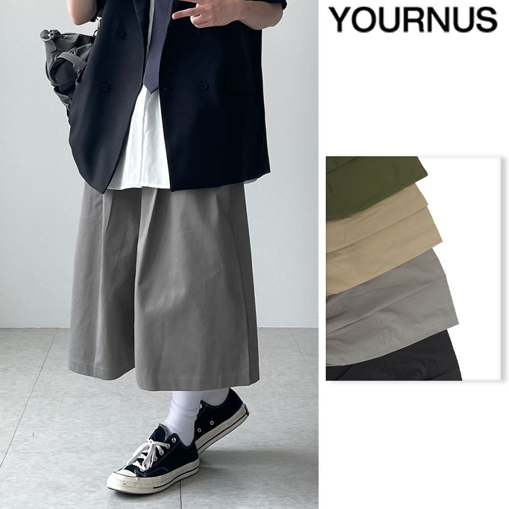【YOURNUS】Chicano Pintuck Bermuda Pants