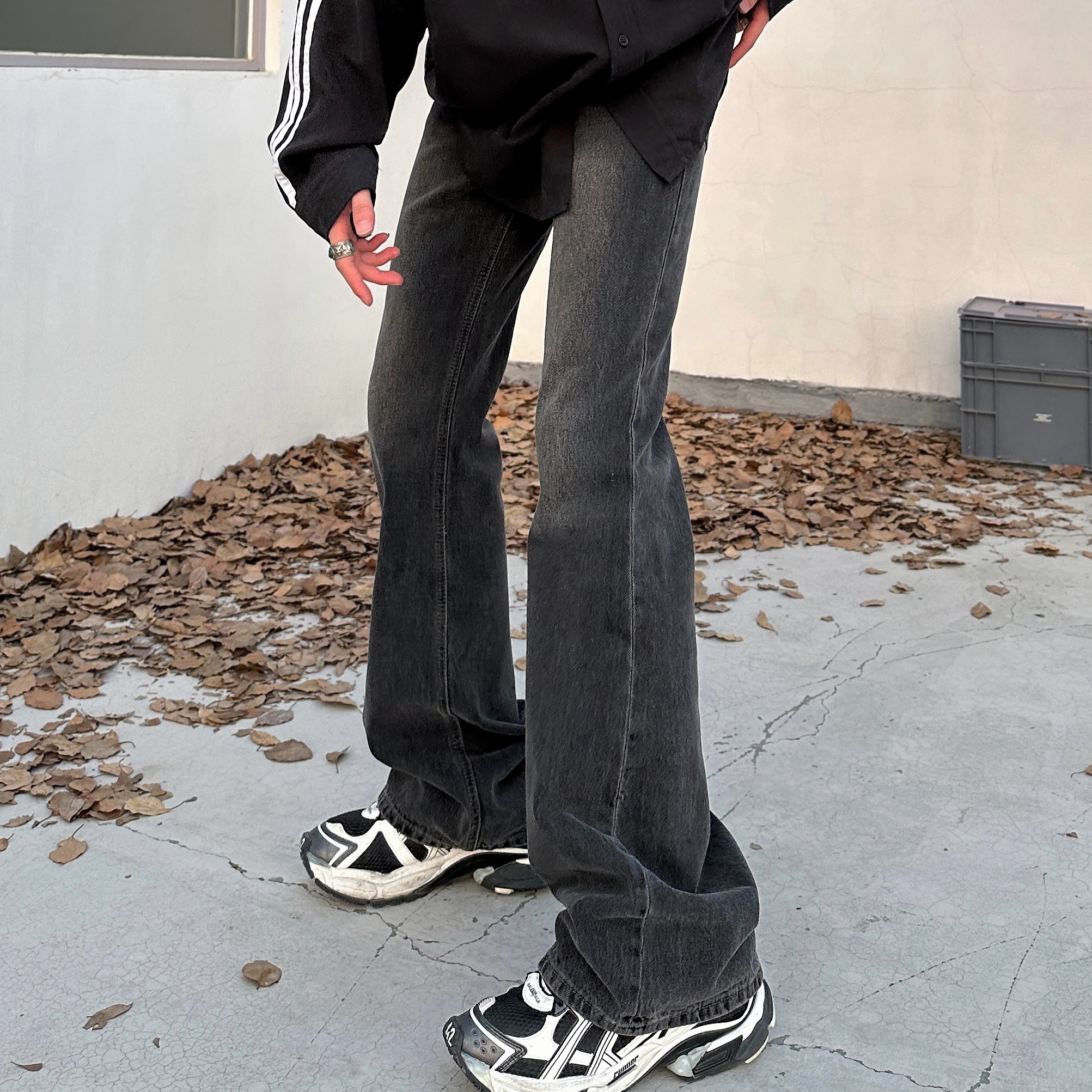 ジーンズ フレアパンツ アメリカン レトロ クール 脚長 モード