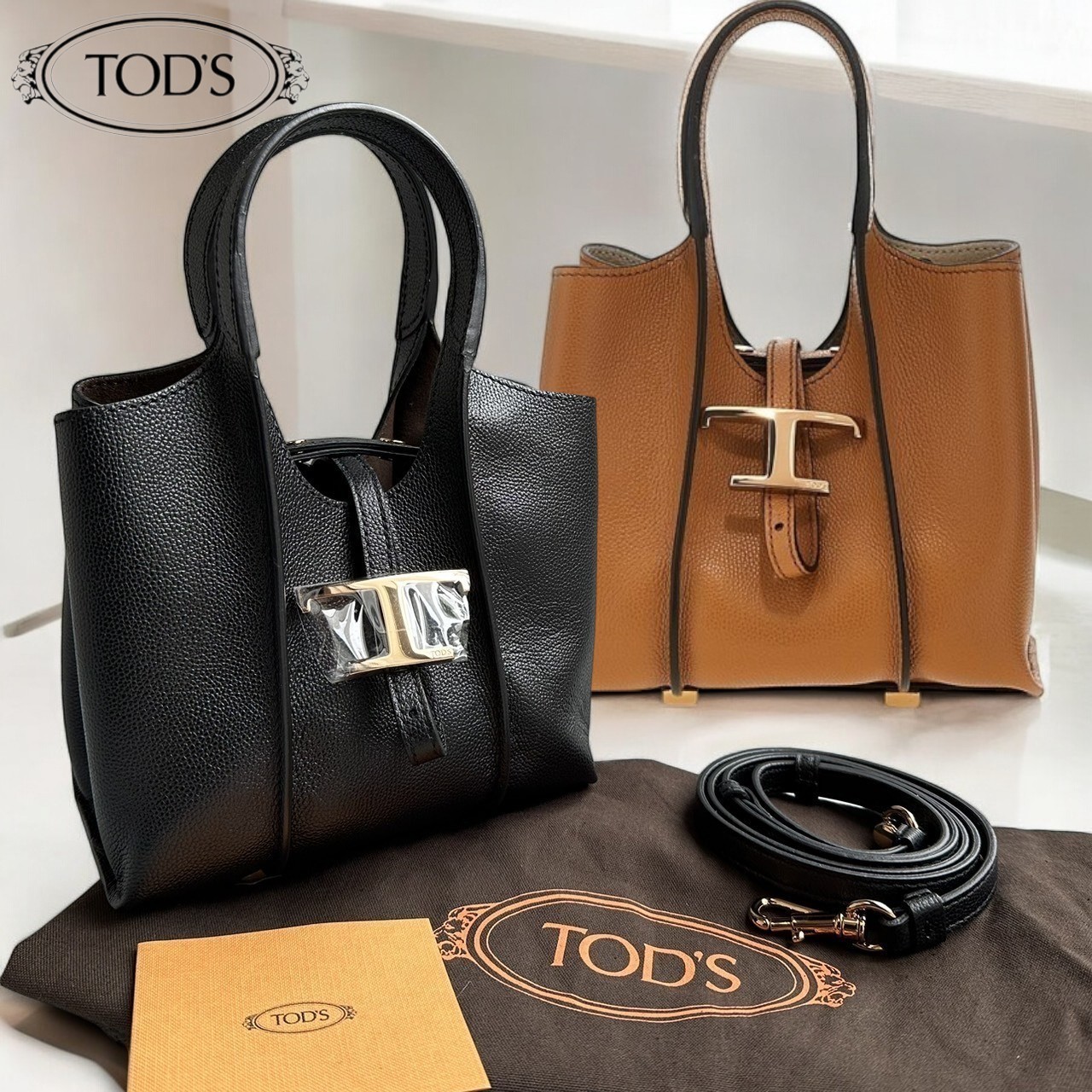 TOD'S T タイムレス レザー ショッピング バッグ マイクロ