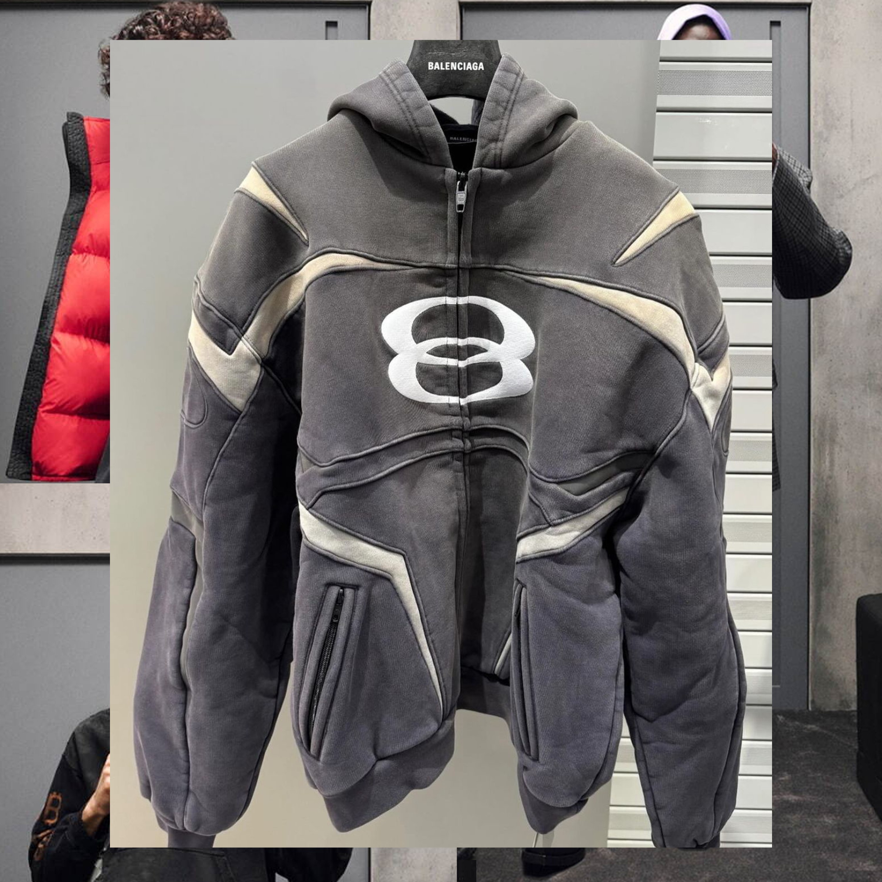 モダン バレンシアガ UNITY SPORTS ICON BIKER フーディ ジップ