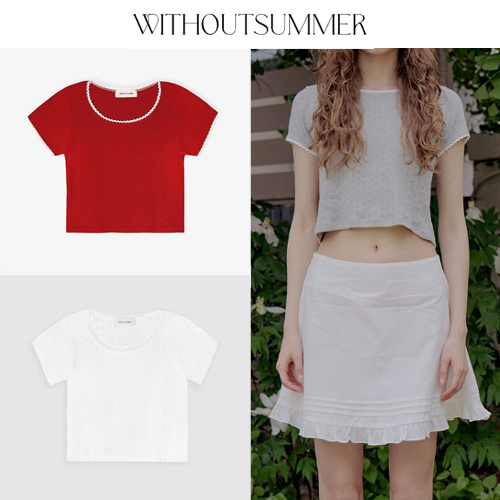 ★2024SS新作★WITHOUTSUMMER★Soft lace t
