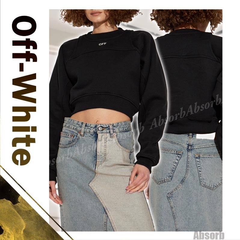 【24AW NEW】Off-White_men / ロゴ スウェットシャツ / Black 24AW NEW】Off-White_men / ロゴ スウェットシャツ / Black