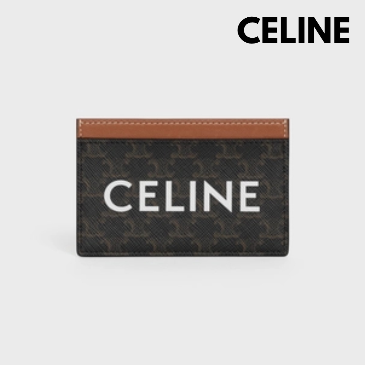 【CELINE】CELINEプリント入り トリオンフキャンバス タン