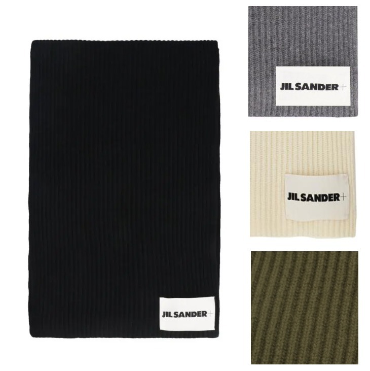 追跡あり★Jil Sander★大判 ロゴウールマフラー