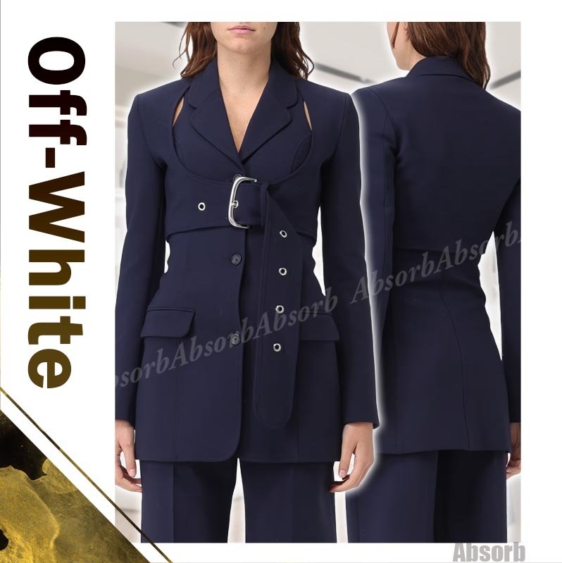 【24SS NEW】Off-White_men / ウール ジャケット / Navy