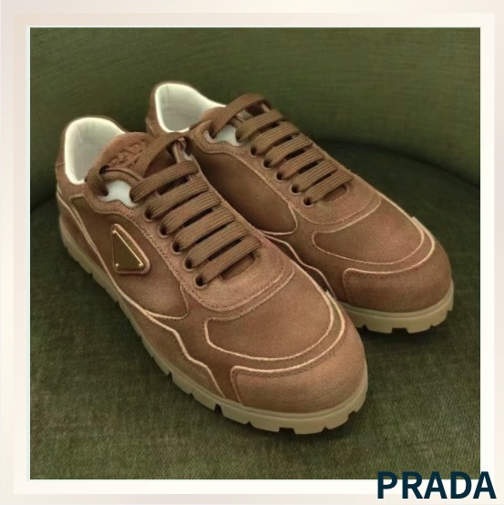NEW【PRADA】ダウンタウン デラベ スエード スニーカー ブラウン