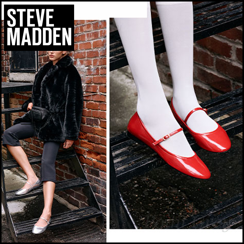Steve Madden☆ 光沢エナメル・フラット・メリージェーン