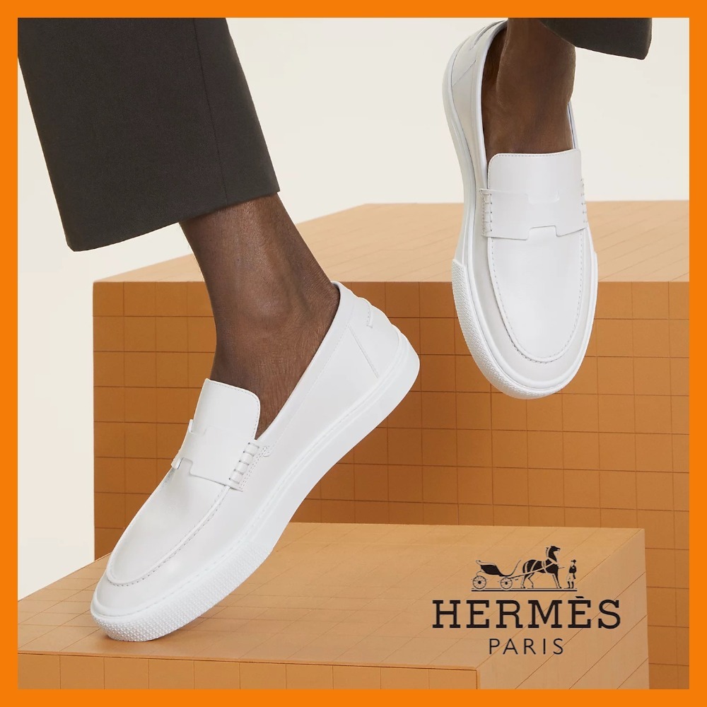 【カジュアルに】HERMES スリッポン スニーカー
