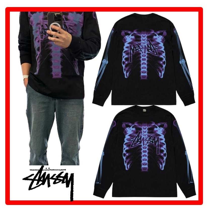 ★人気★【STUSSY】★Rib Cage LS T-Shir.t★Black★