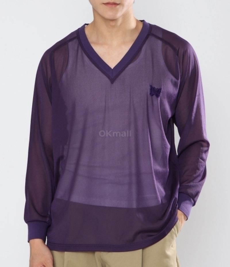 NEEDLES｜ (L/S V Neck Tee Purple (OT256))