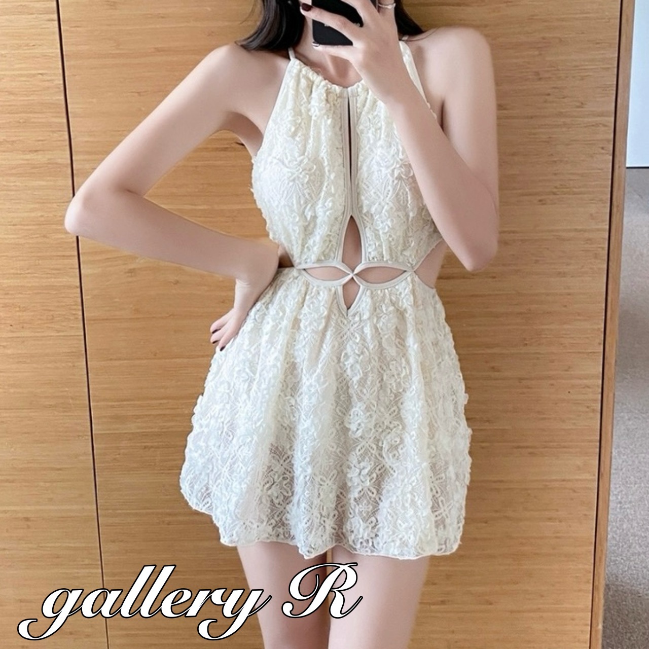 スイムウェア ワンピース テクスチャー カットオフ M/XL