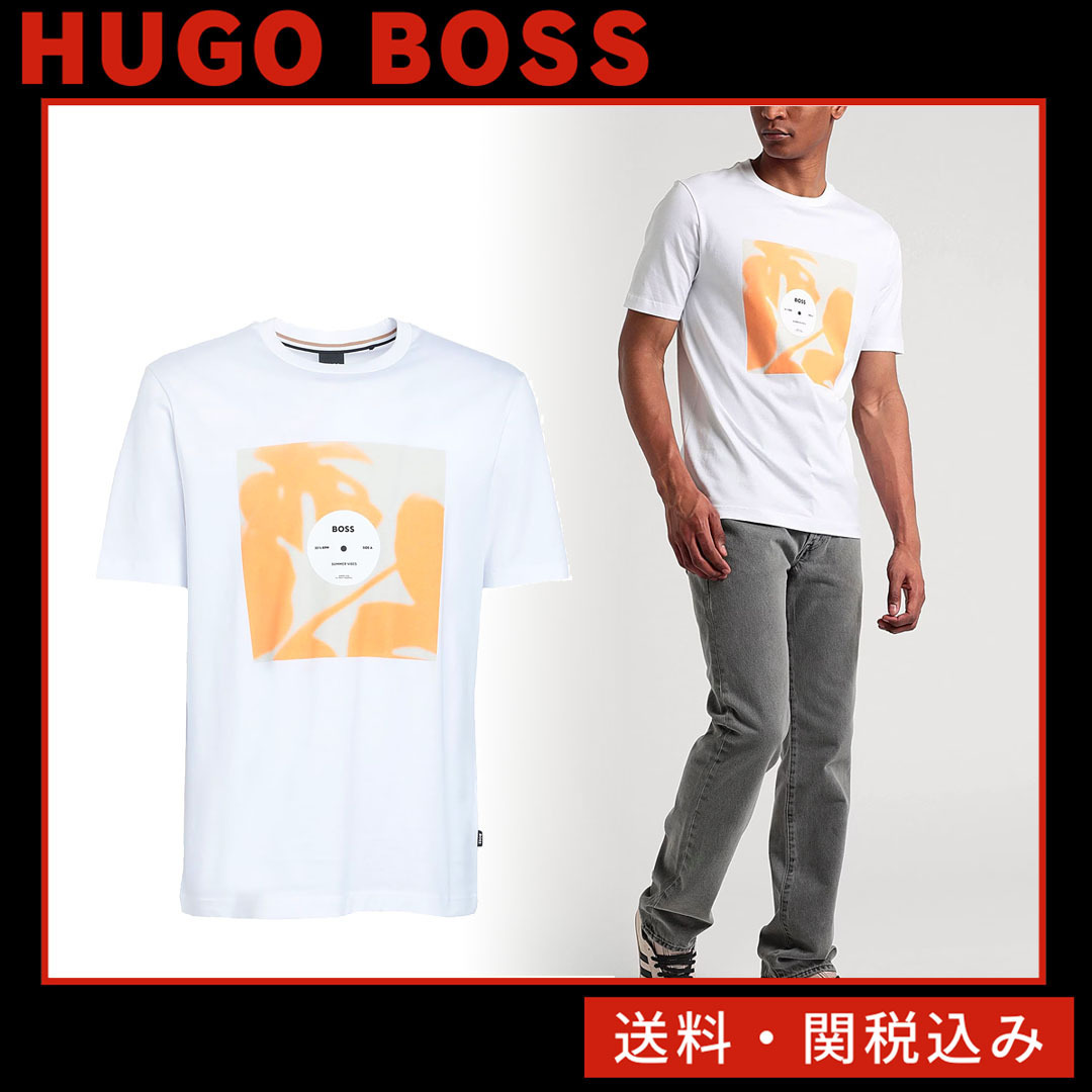 Ｔシャツ【Hugo Boss】送料関税込み プリント入り クルーネック