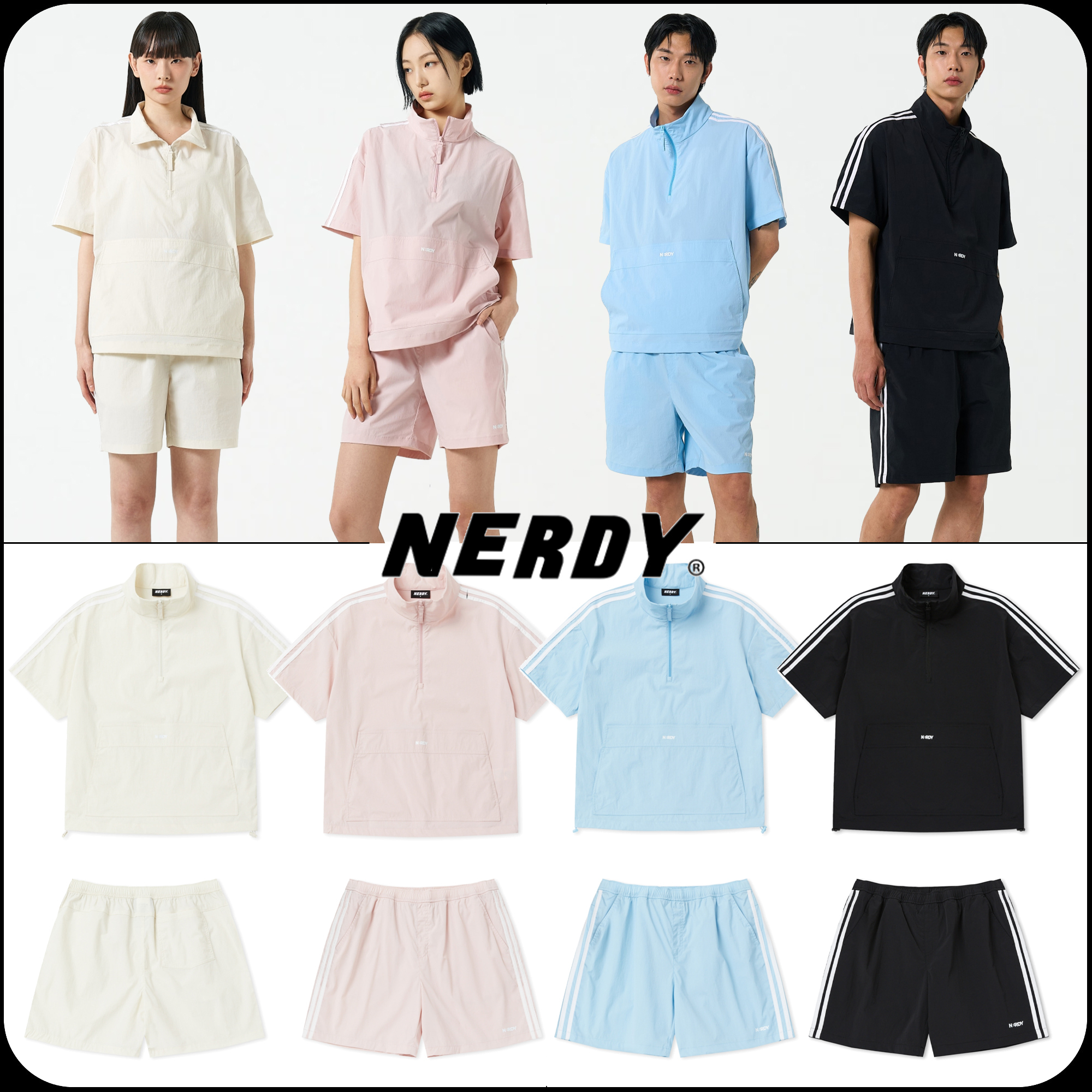 [ NERDY ]★韓国人気★NY SHORT SLEEVE ANORAK SET