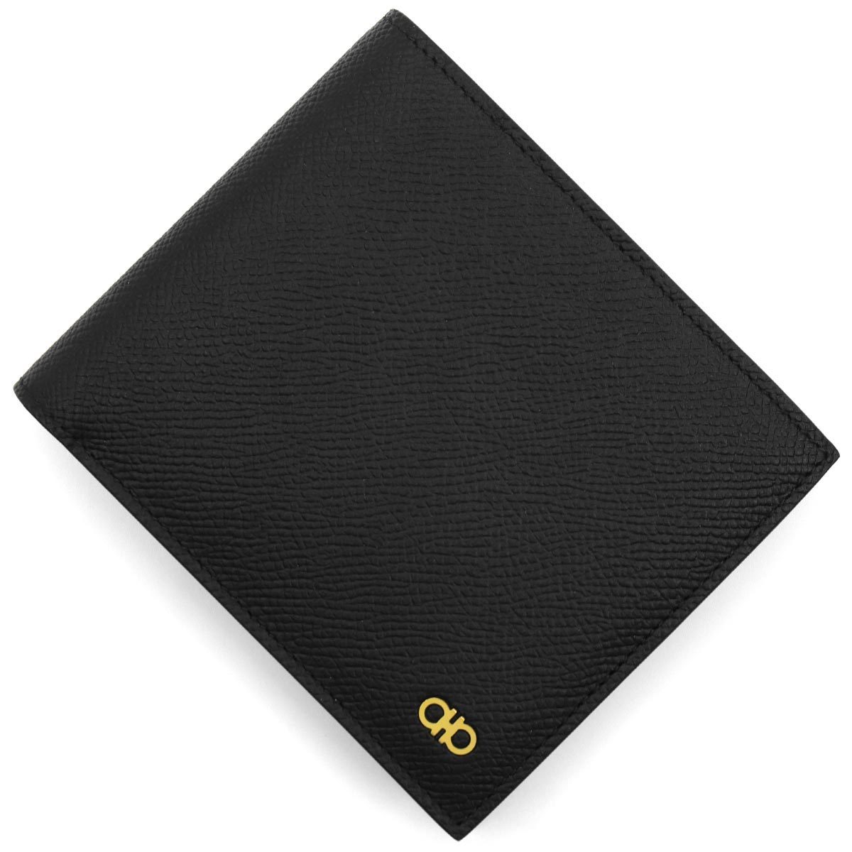 SALVATORE FERRAGAMO 二つ折り財布 ブラック メンズ 661454