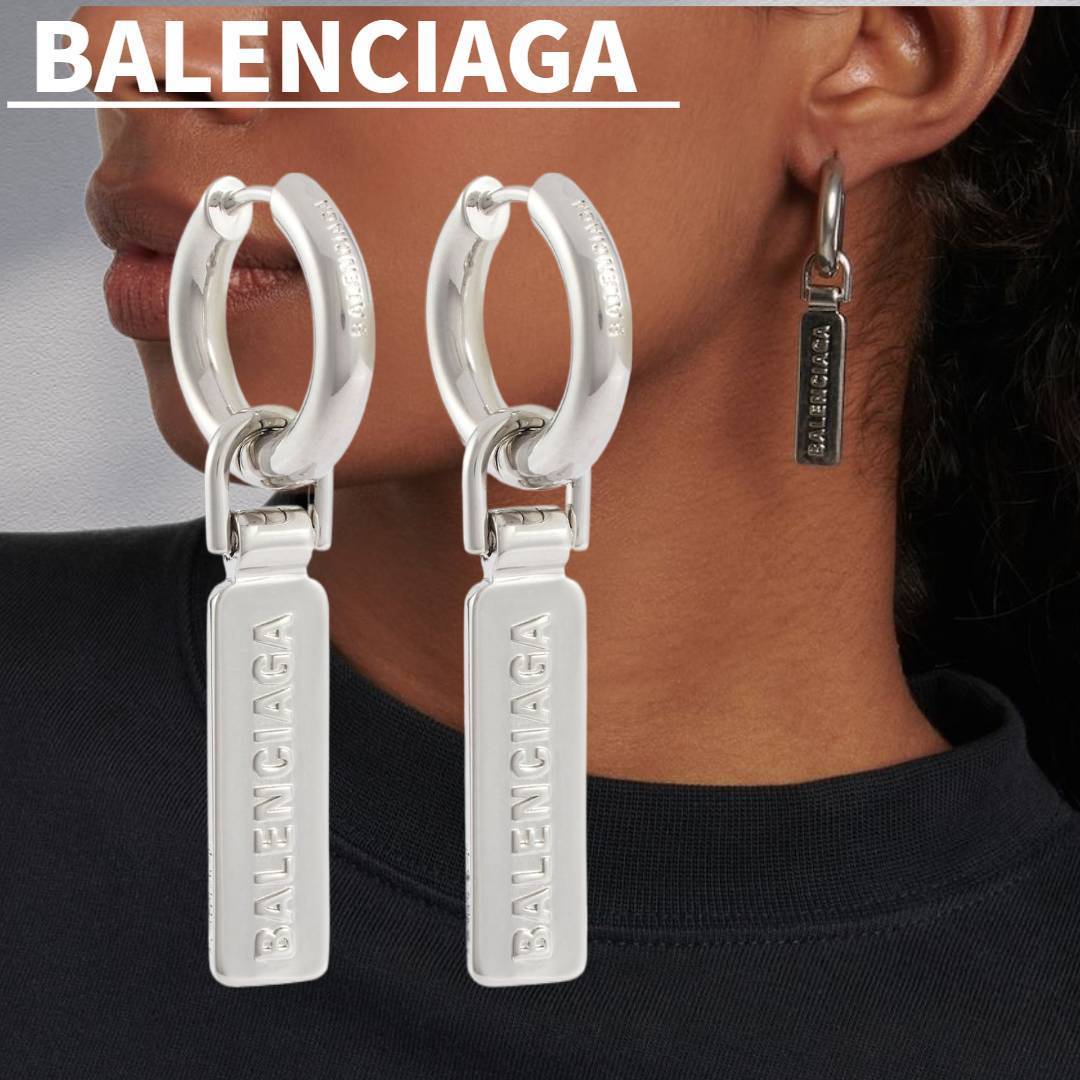 関税込【BALENCIAGA】Skate Tag logo dropピアス