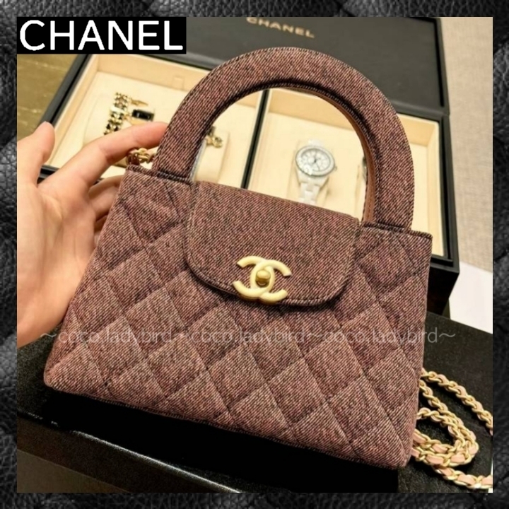 ☆24aw くすみカラー☆CHANEL ケリー ミニショッピングバッグ