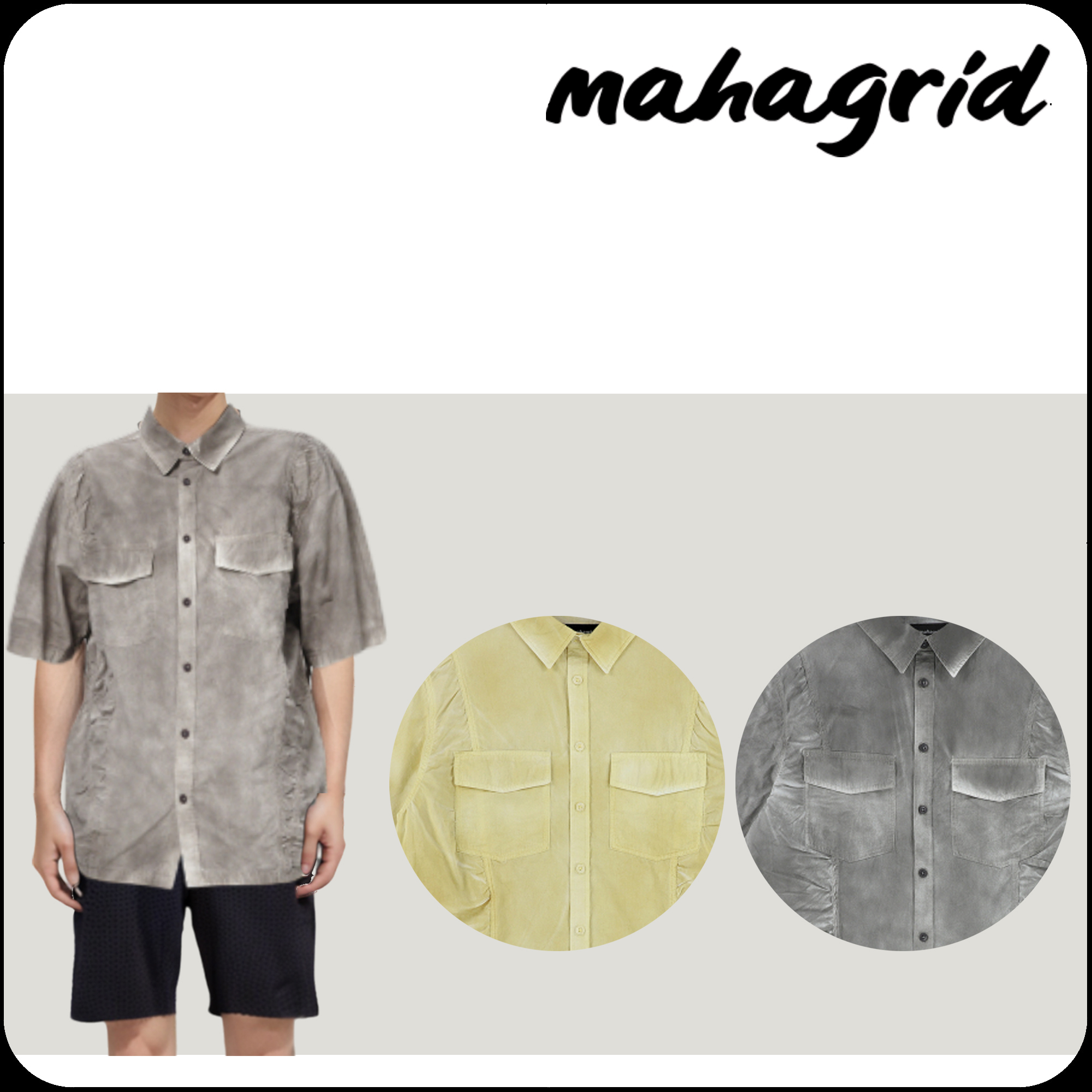 [ MAHAGRID]★24SS★韓国人気★SPRAY DYED HALF SHIRT