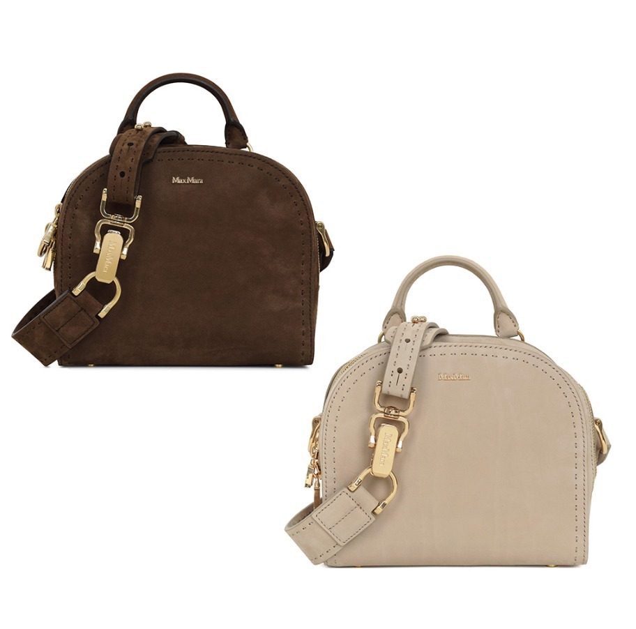 Max Mara★ヌバック ロゴショルダーバッグ