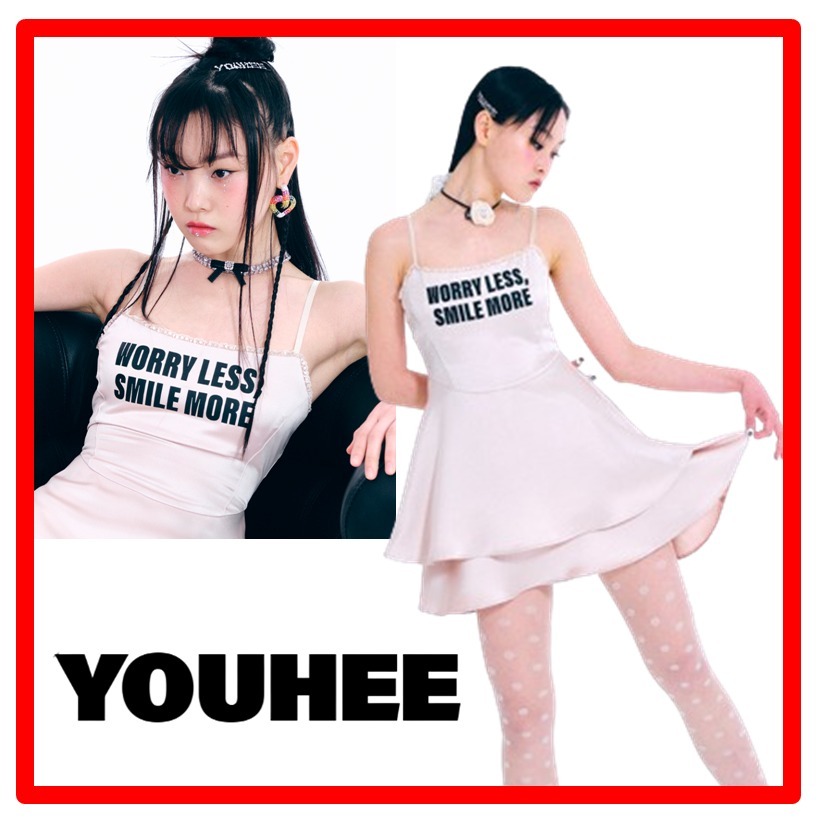 ☆IVE ウォニョン着用☆【YOUHEE】☆サテン フレア ミニドレス☆
