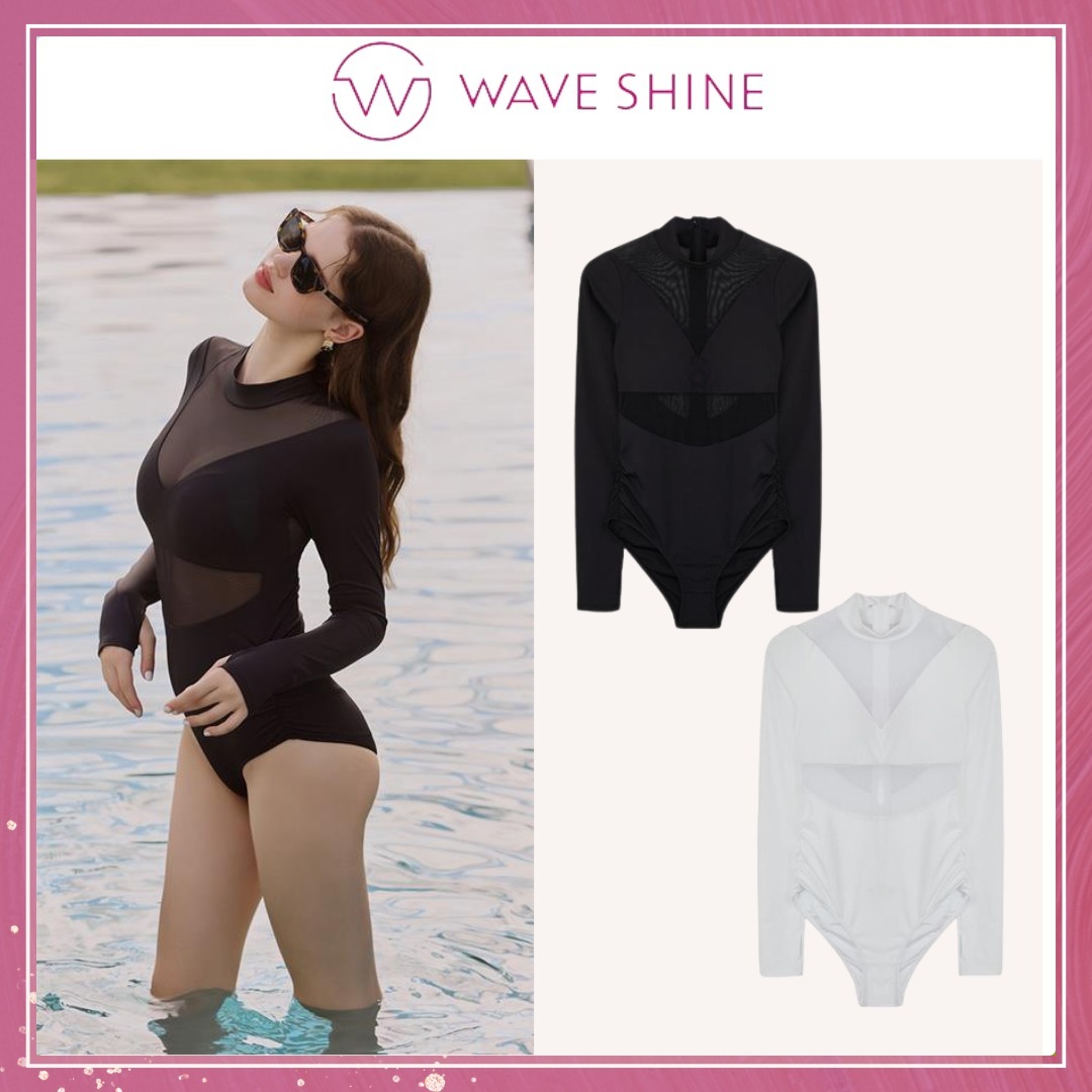 追跡有★WAVE SHINE 引き締め 2Cupバストアップ ワンピース水着