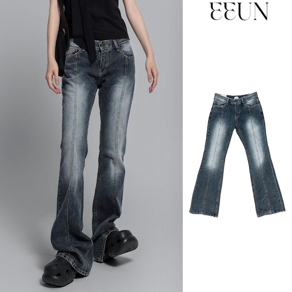 【EEUN】Blue Patch Bootcut Denim