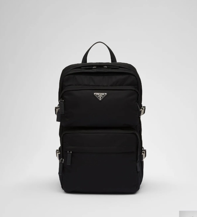 《送料無料》 PRADA Re-Nylon and Saffiano leather backpack