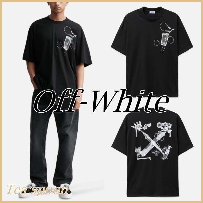 Off-White◆オーバークルーネックTシャツ ブラック 送料関税込