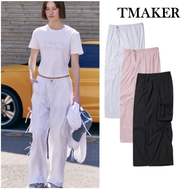 [TMAKER] SHIRRING RIBBON PARACHUTE CARGO PANTS ★韓國
