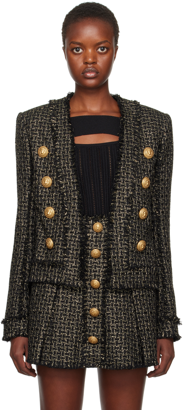 【関税込み】Balmain ブラック オープン ジャケット