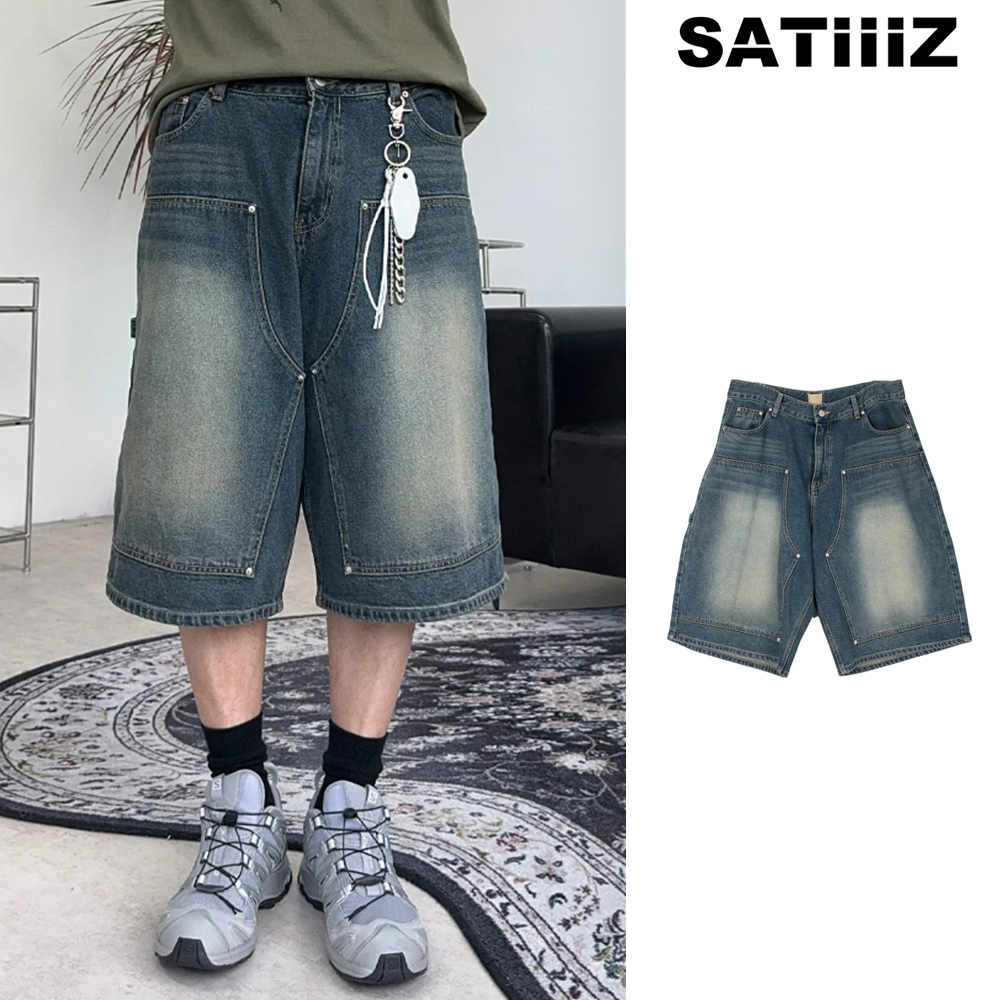 【SATIIIZ】Des Carpenter Bermuda Denim Pants