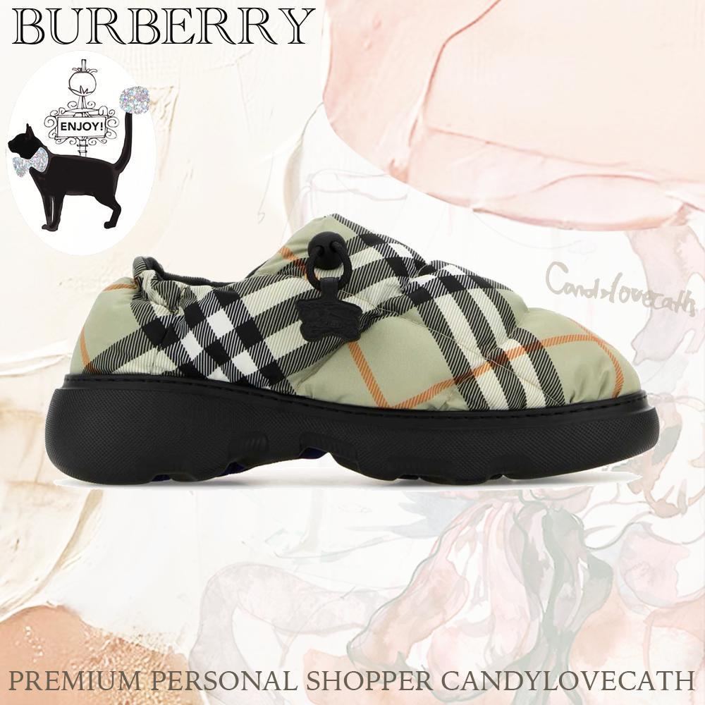 サンダル・ミュール BURBERRY Printed Fabric Pillow Check Slip Ons
