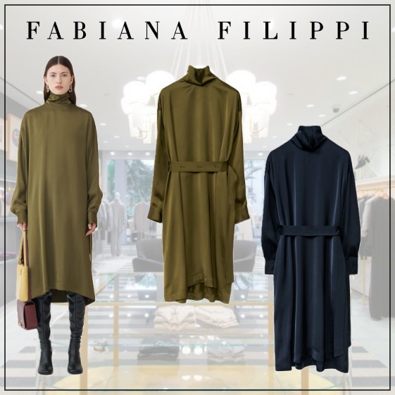 [FABIANA FILIPPI] ビスコースサテンのチュニックドレス