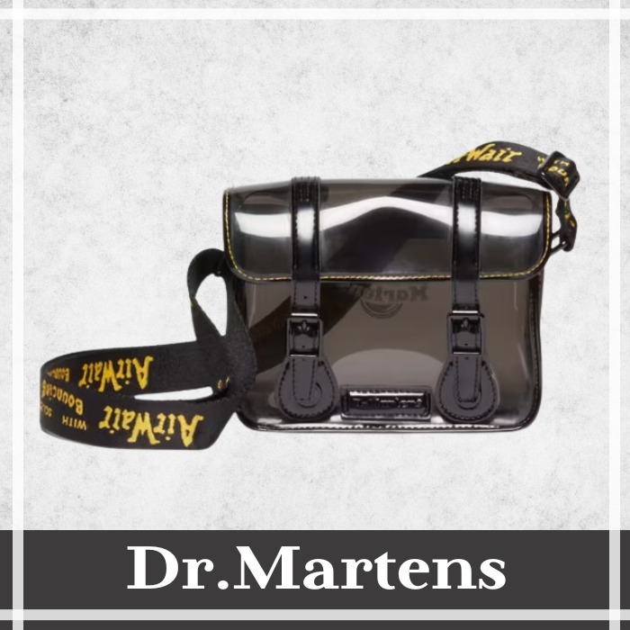 【Dr.Martens】ブラック 透明PU サッチェル ショルダーバッグ