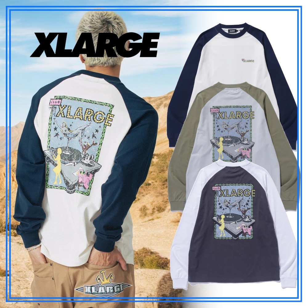売切れ前に XLARGE CLUB RAGLAN L/S TEE ヴィンテージ加工◎