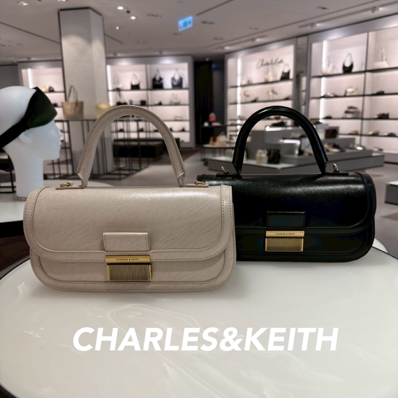 ★CHARLES&KEITH Charlot Elongated Top Handle Bag/送料込