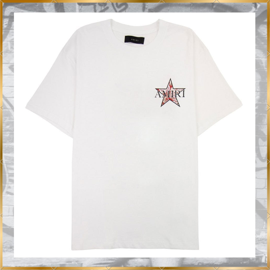 関税込◆個性が光る◆AMIRI ペイズリースター コットン Tシャツ