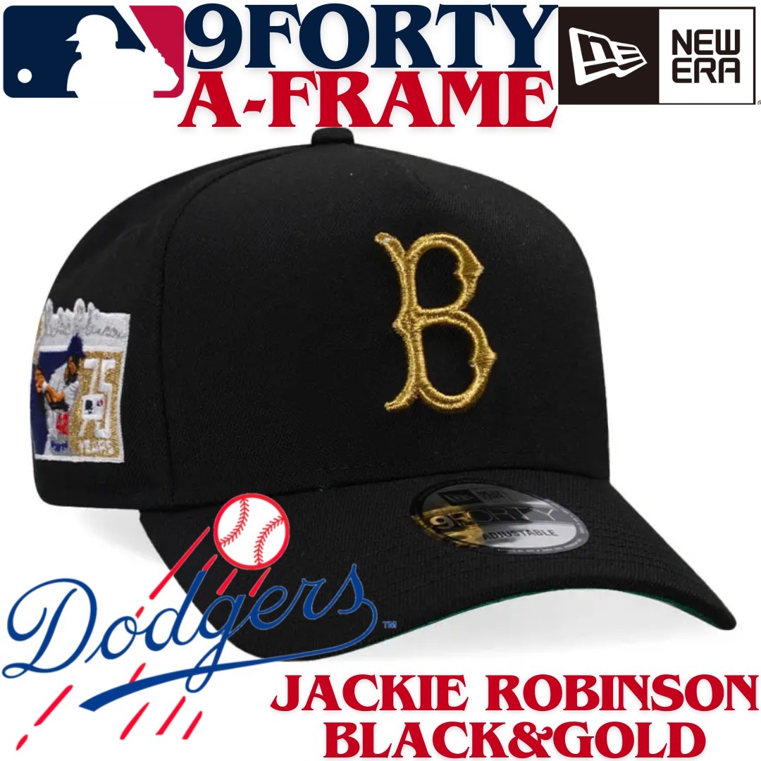 【海外限定】New Era 9FORTY A-frameBrooklyn Dodgers BlackGold