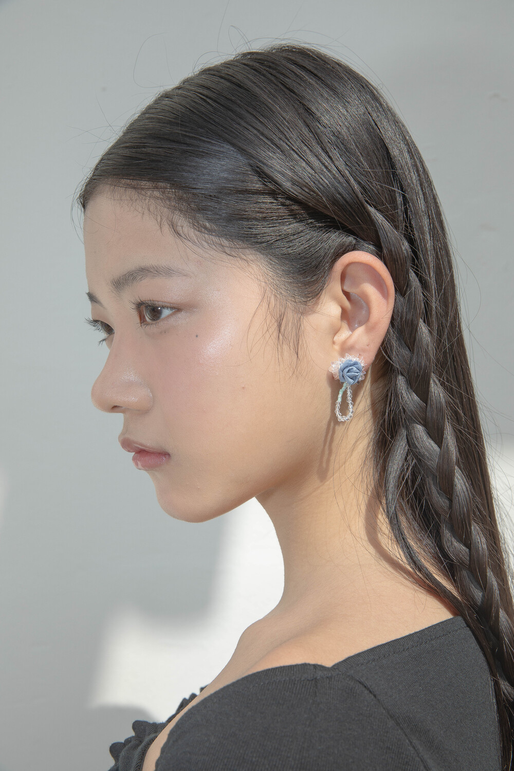《DIMANCHE》 BEADS ROSE EARRINGS