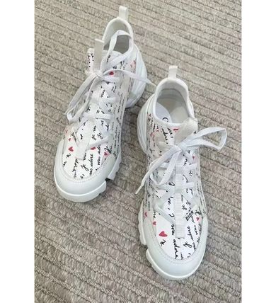 【アイラブユーモチーフ】DIOR D-Connect Dioramour スニーカー Dior Women D-connect Dioramour Sneaker White and Red D