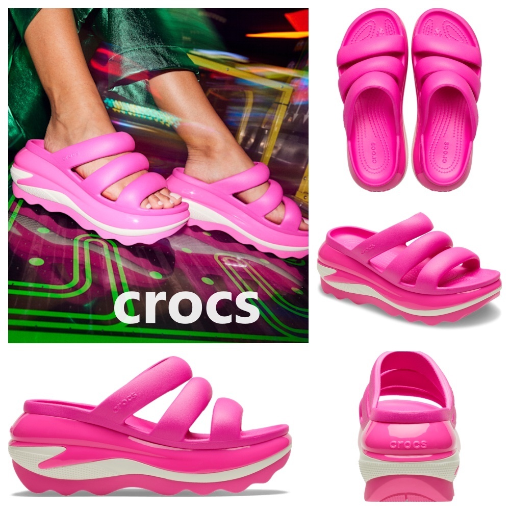 【CROCS】MEGA CRUSH TRIPLE STRAP W★PINK