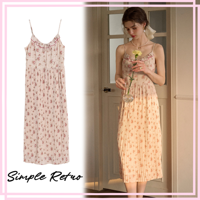 国内発送☆Simple Retro☆ノースリーブ フレンチ ワンピース☆