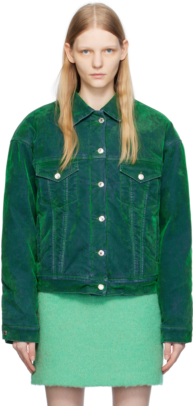 【関税込み】MSGM グリーン フロック デニムジャケット