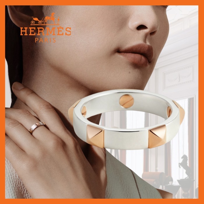 エレガントなアイテム♪【HERMES】リング 5クルー シルバー PG