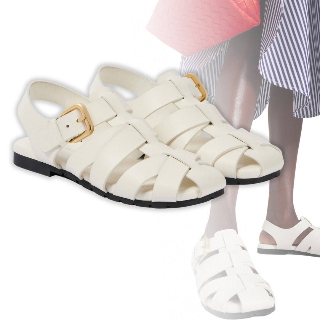 【BOTTEGA VENETA】新作 サンダル レザー バックル White 送料込