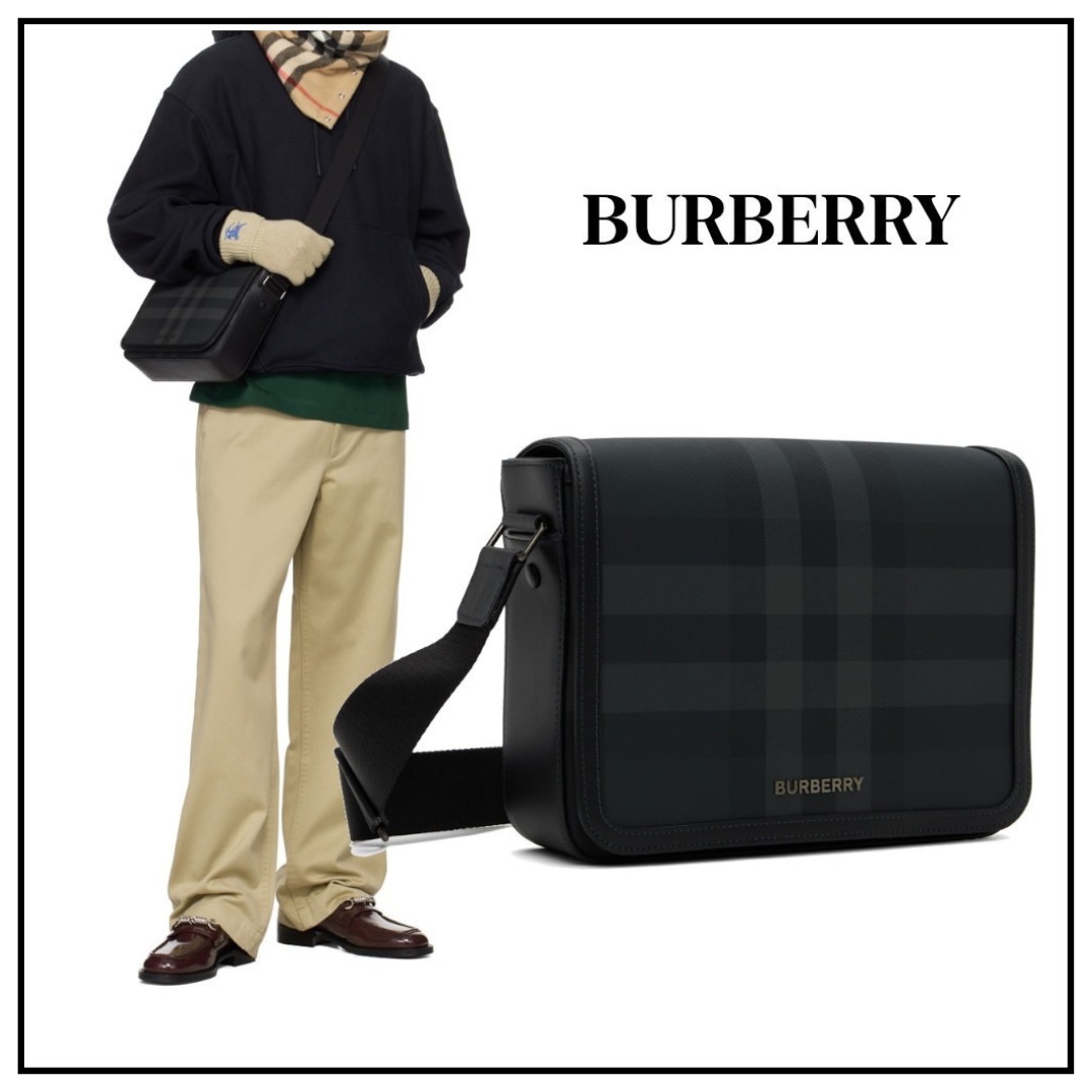 関税込【BURBERRY】Alfred チェック メッセンジャーバッグ