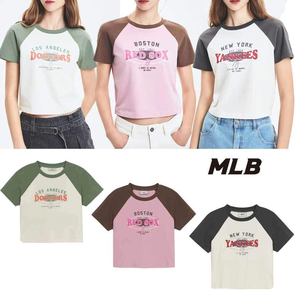 ☆MLB☆VARSITY RAGLAN CROP T-SHIRT Tシャツ 韓国 半袖